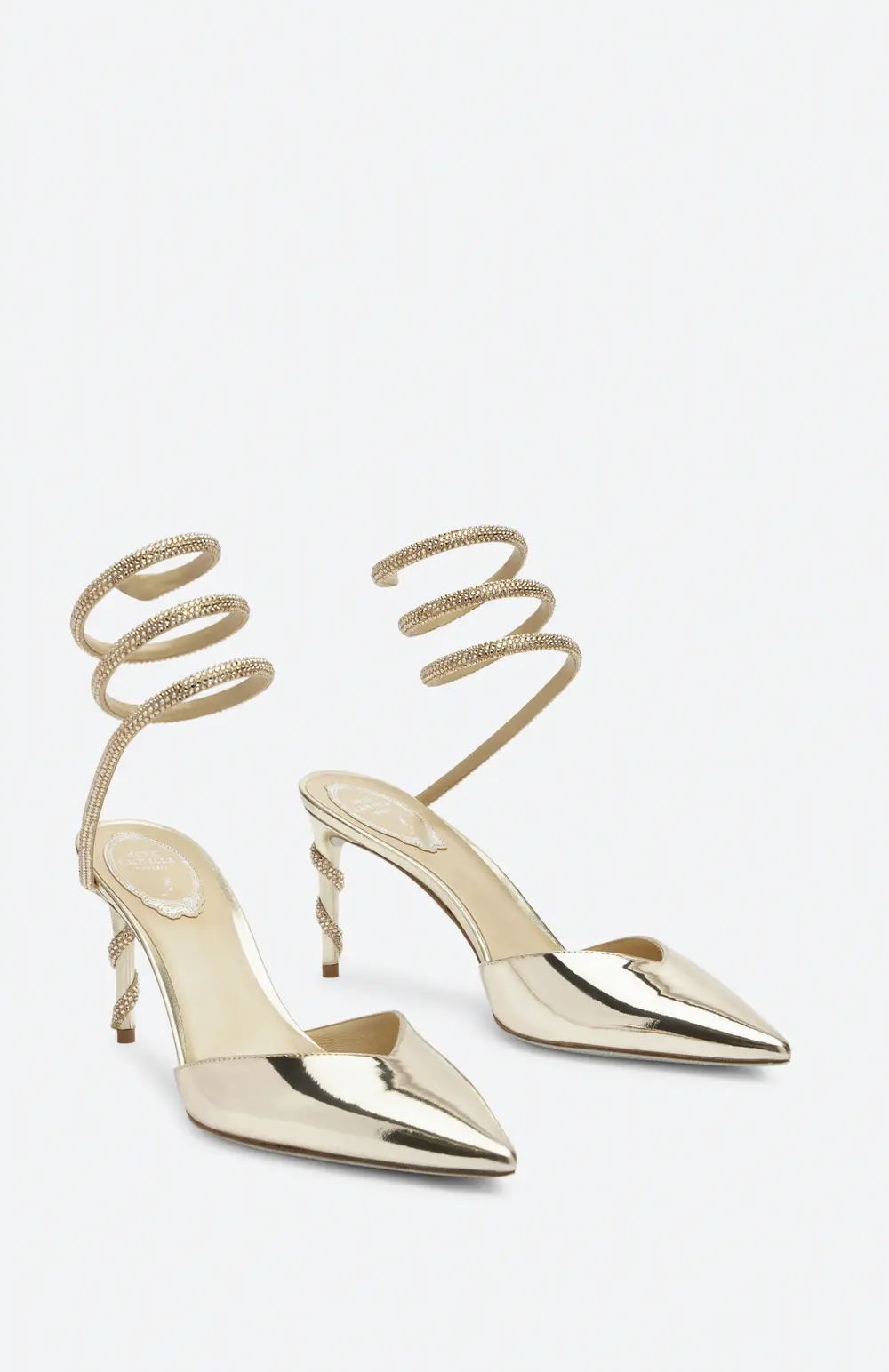 Rene Caovilla Margot Gold Pump 80