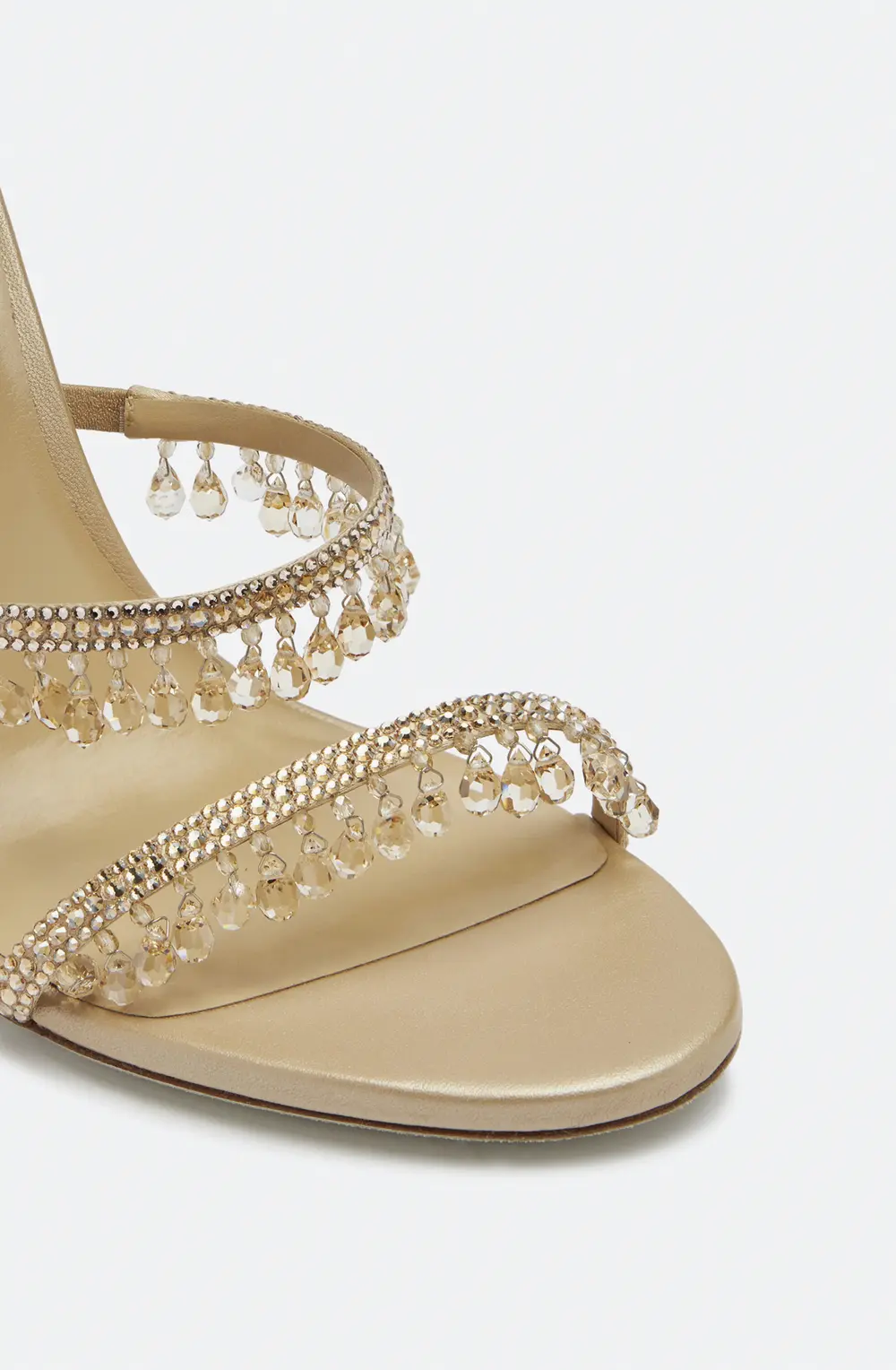 Rene Caovilla CHANDELIER CRYSTAL BEIGE SANDAL 105