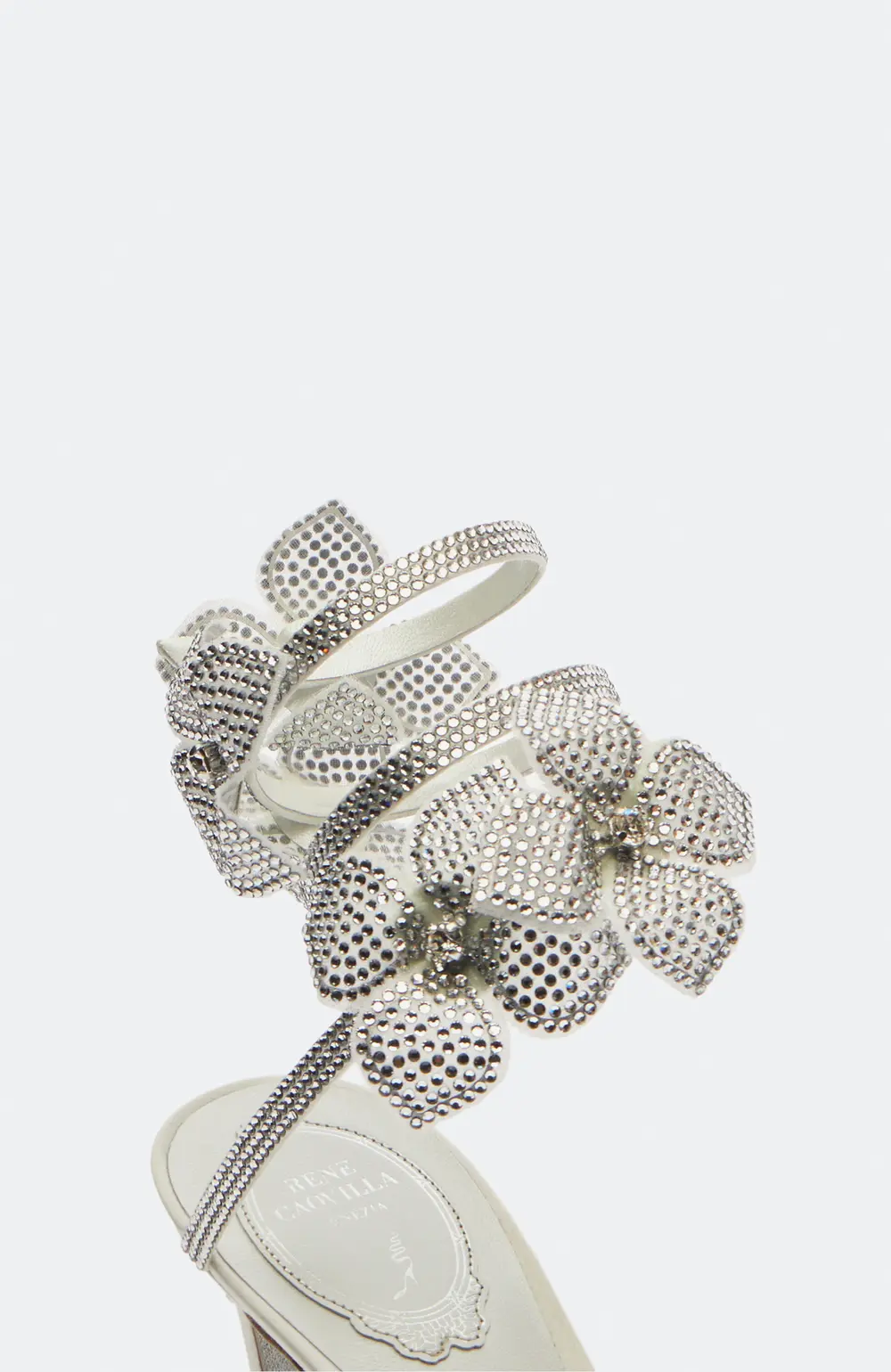 Rene Caovilla Floriane White Sandal 80