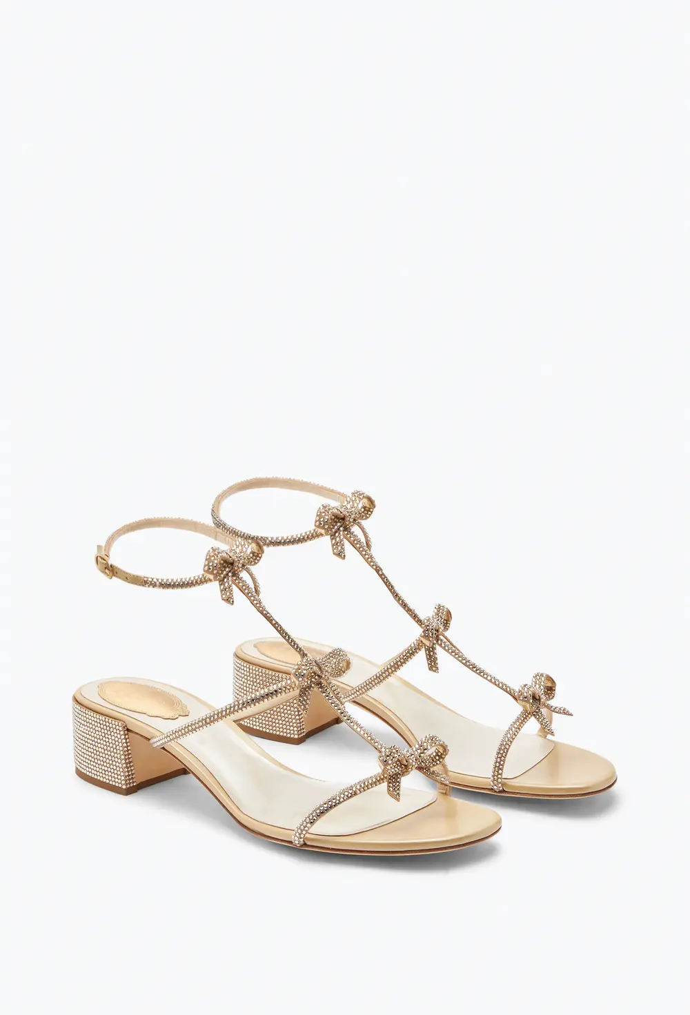 Rene Caovilla Caterina Crystal Beige Sandal 40