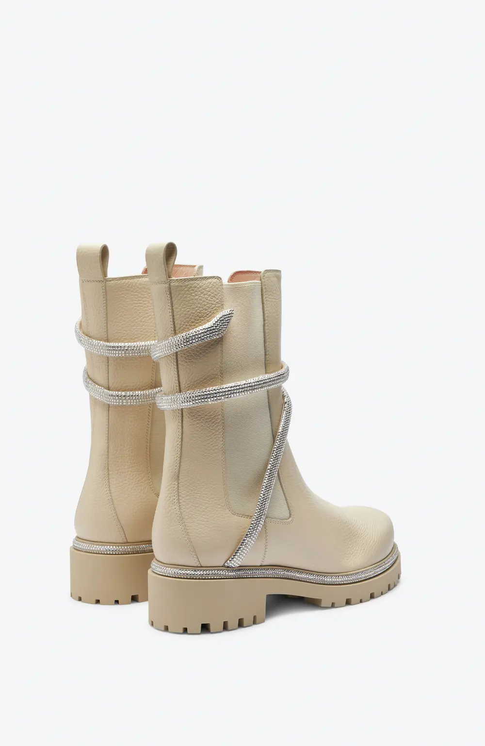 Rene Caovilla Cleo White Leather Bootie 25