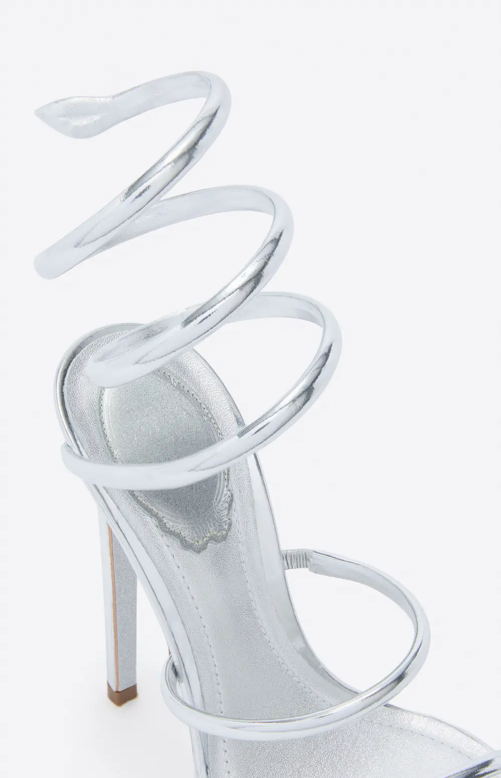 Rene Caovilla CLEO METALLIC SILVER PLATFORM SANDAL 130