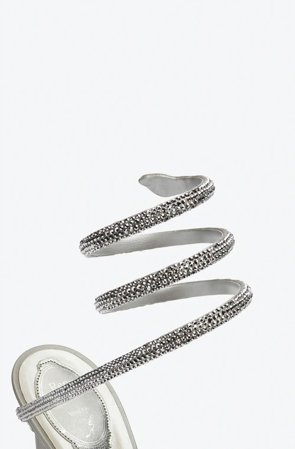 Rene Caovilla MARGOT CRYSTALS GRAY PLATFORM SANDAL 130