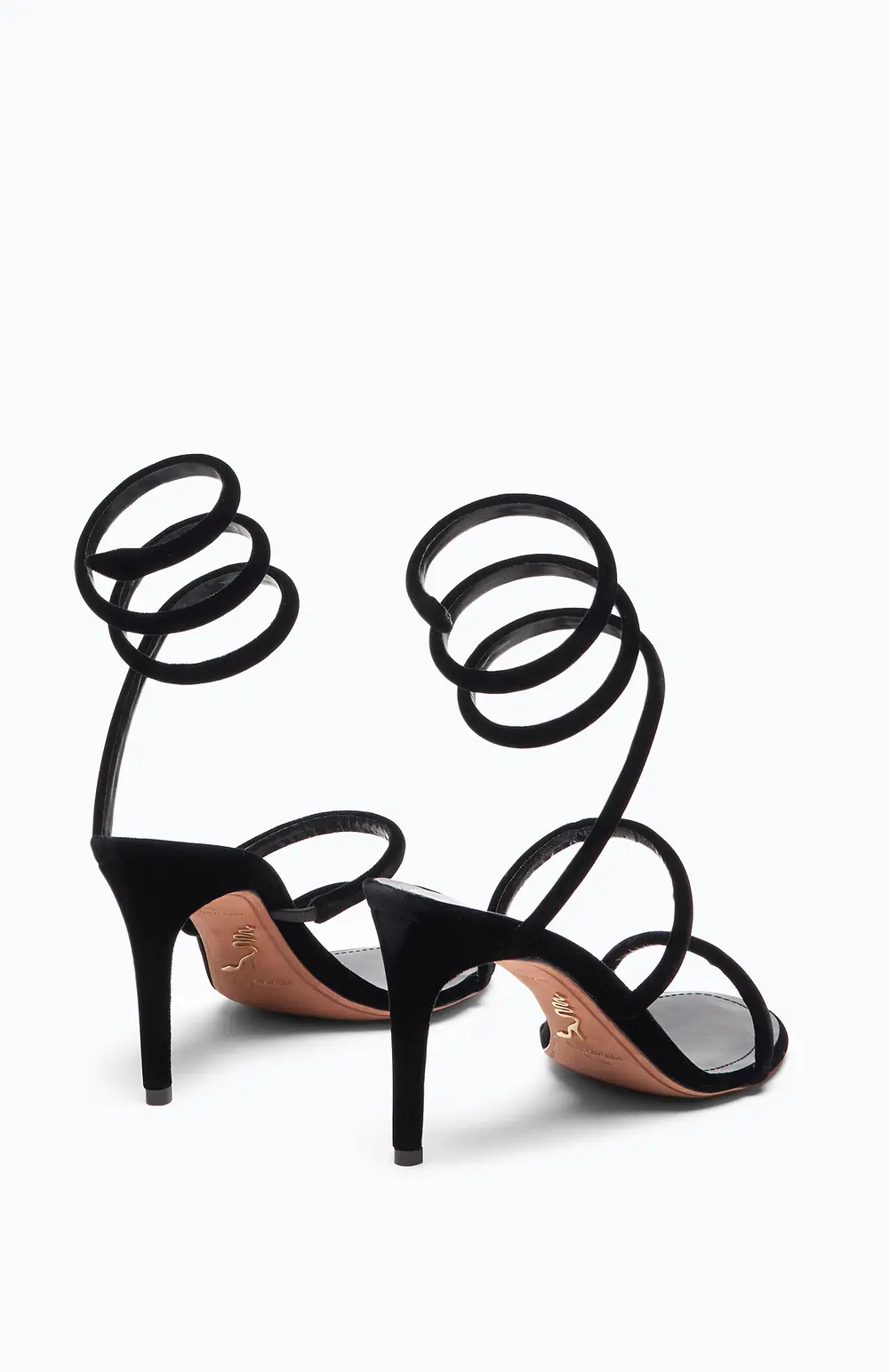 Rene Caovilla CLEO BLACK VELVET SANDAL 80