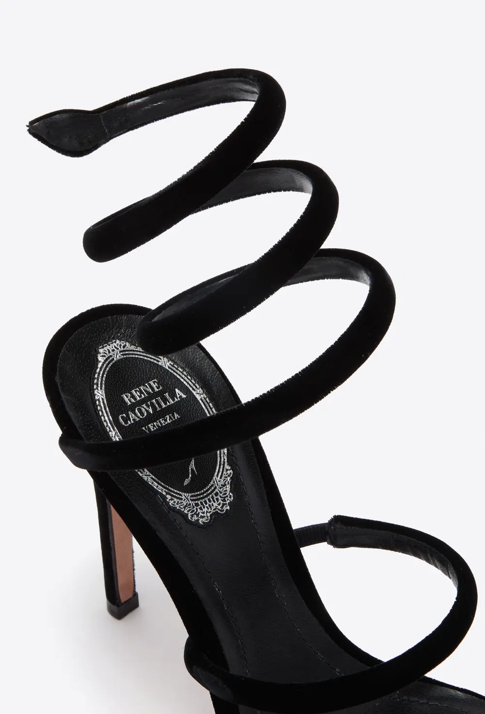 Rene Caovilla CLEO BLACK VELVET SANDAL