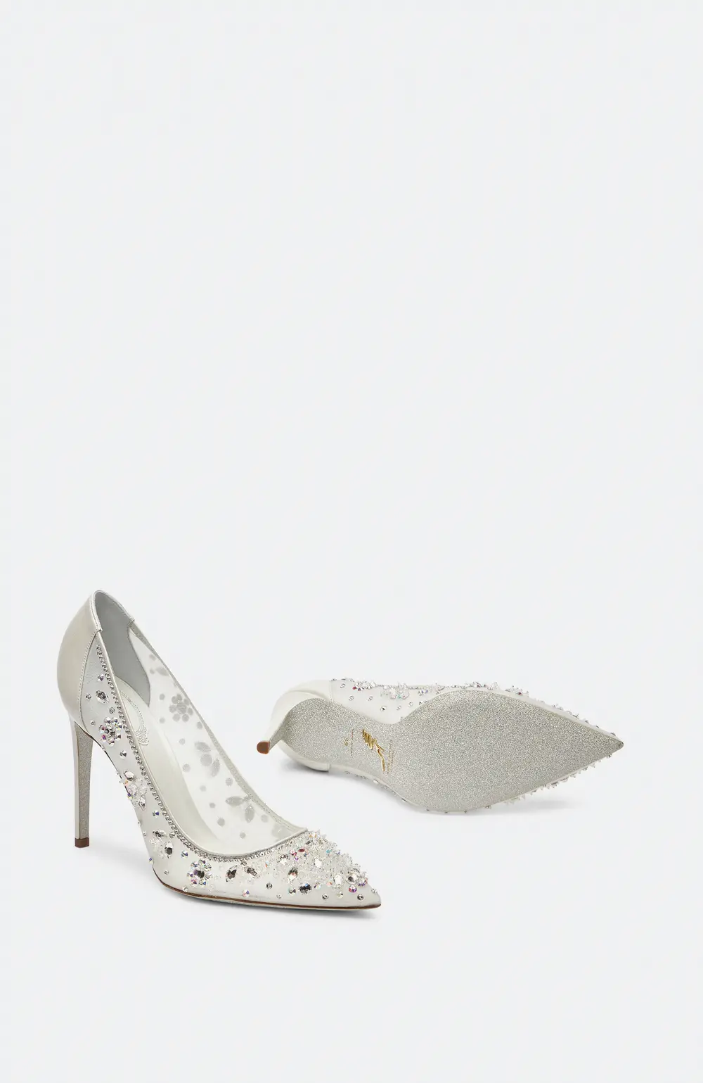 Rene Caovilla Cinderella White Pump 105