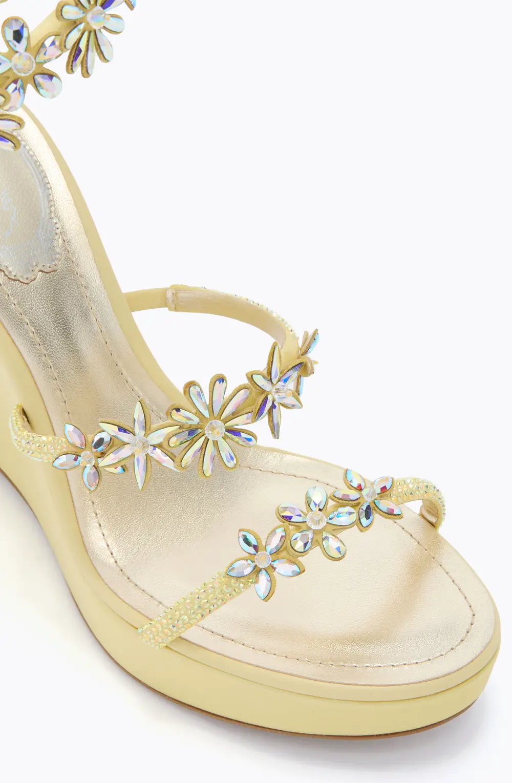 Rene Caovilla KASSIE YELLOW WEDGE SANDAL 105