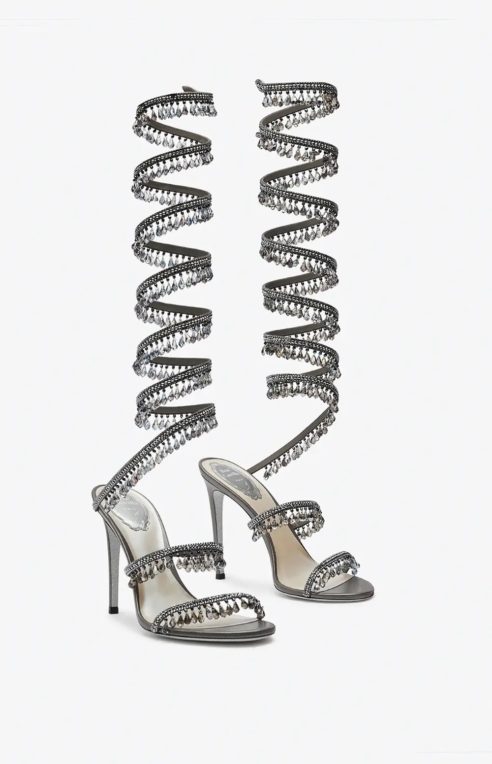 Rene Caovilla SUPER CHANDELIER ANTHRACITE SANDAL 105