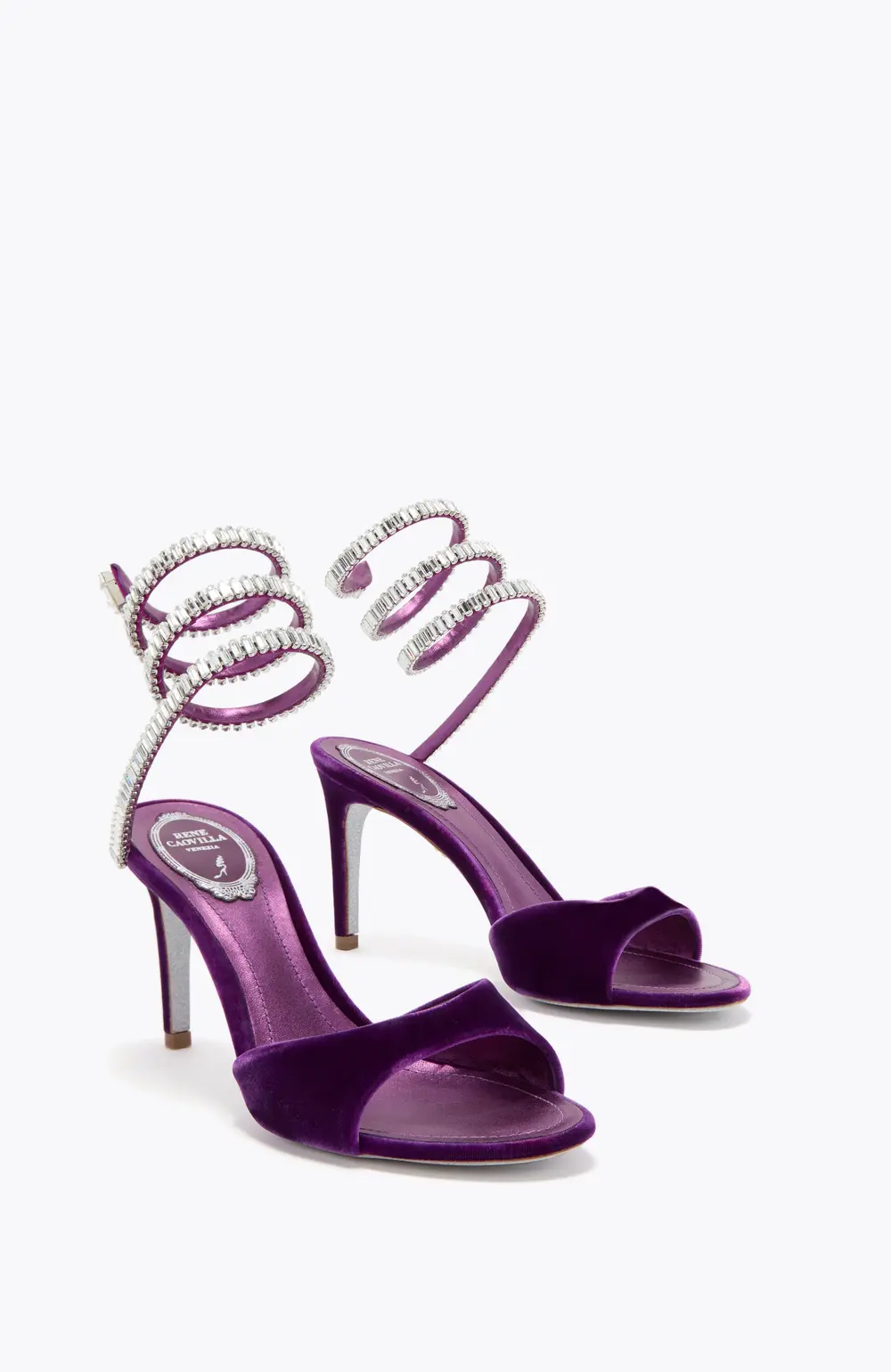 Rene Caovilla SPARK SANDAL IN PORPORA VELVET 80
