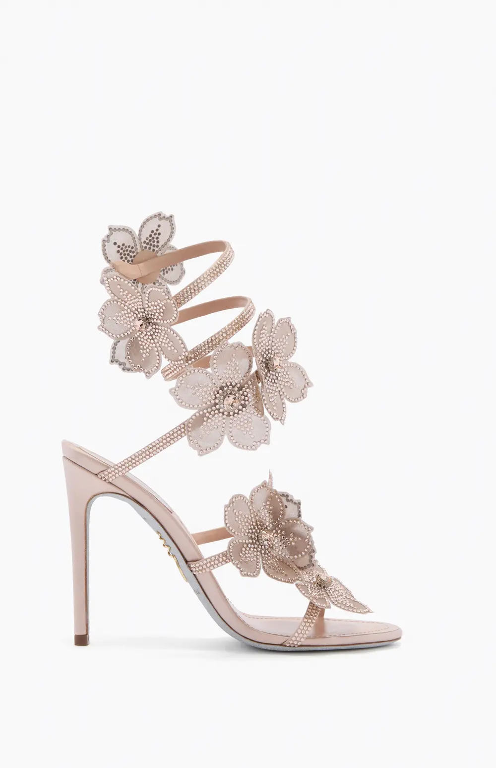 Rene Caovilla PEACH FLOWER BLUSH PINK SANDAL 105