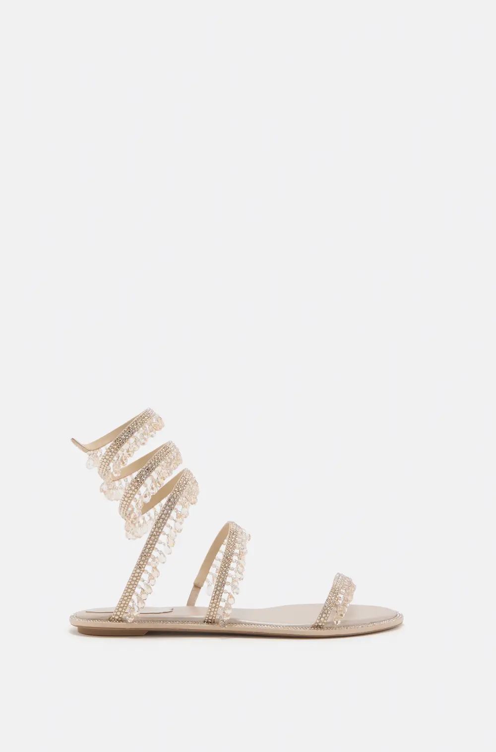 Rene Caovilla CHANDELIER GOLD FLAT SANDAL 10