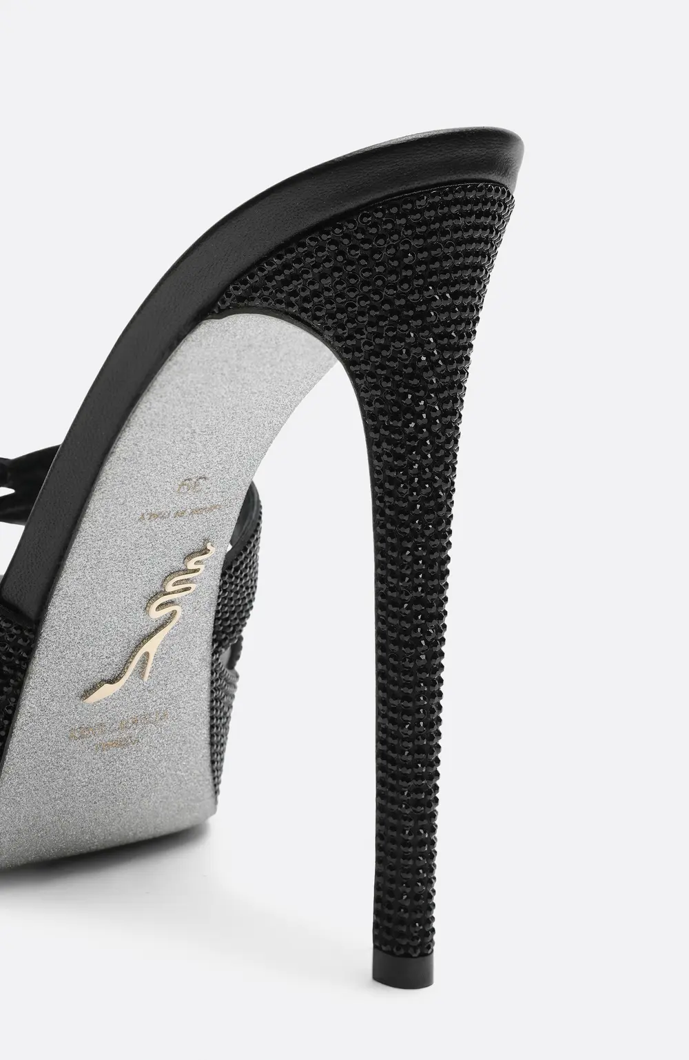 Rene Caovilla Dania Black Platform Mule 130