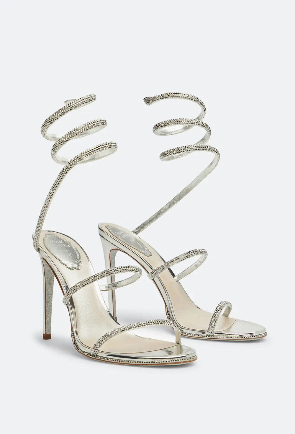 Rene Caovilla Cleo Crystal Silver Sandal 105