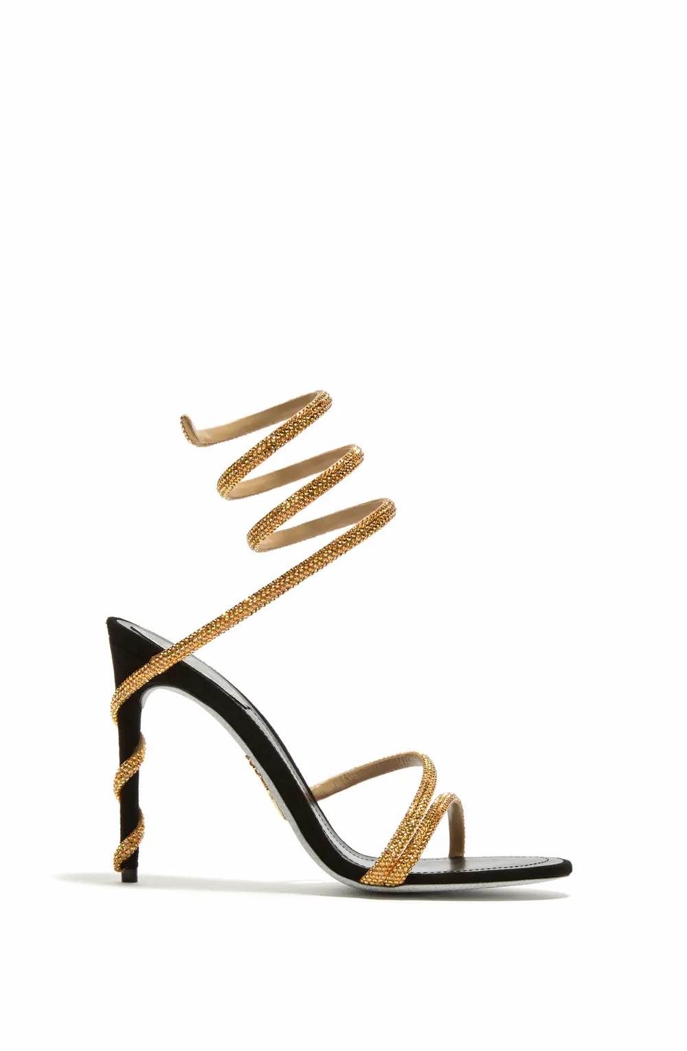 Rene Caovilla MARGOT BLACK AND GOLD SANDAL 105