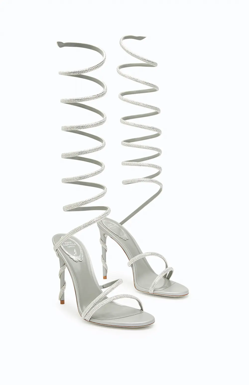 Rene Caovilla Margot Crystal Grey Sandal 105