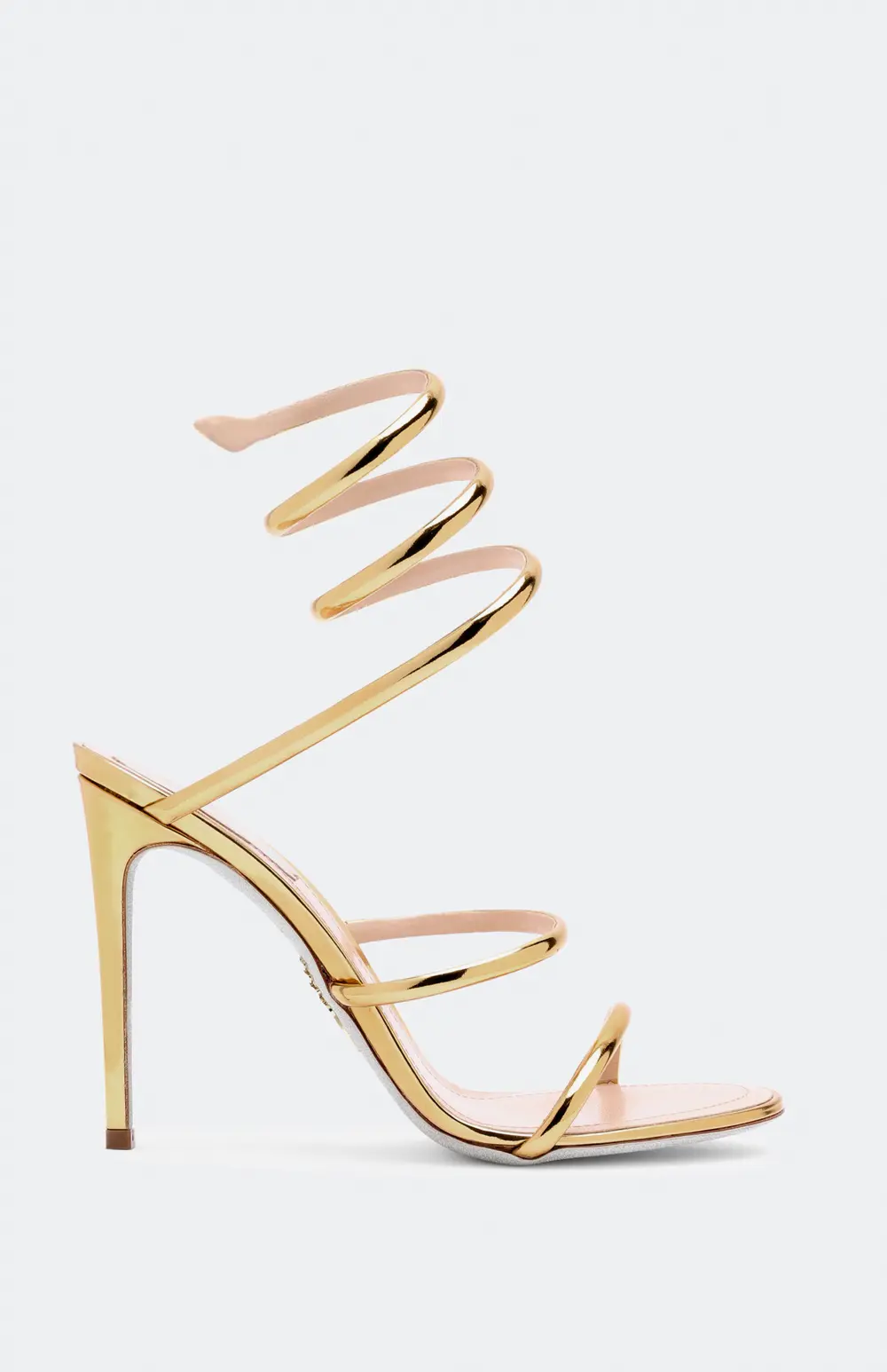 Rene Caovilla CLEO METALLIC DARK GOLD MIRROR CALF SANDAL