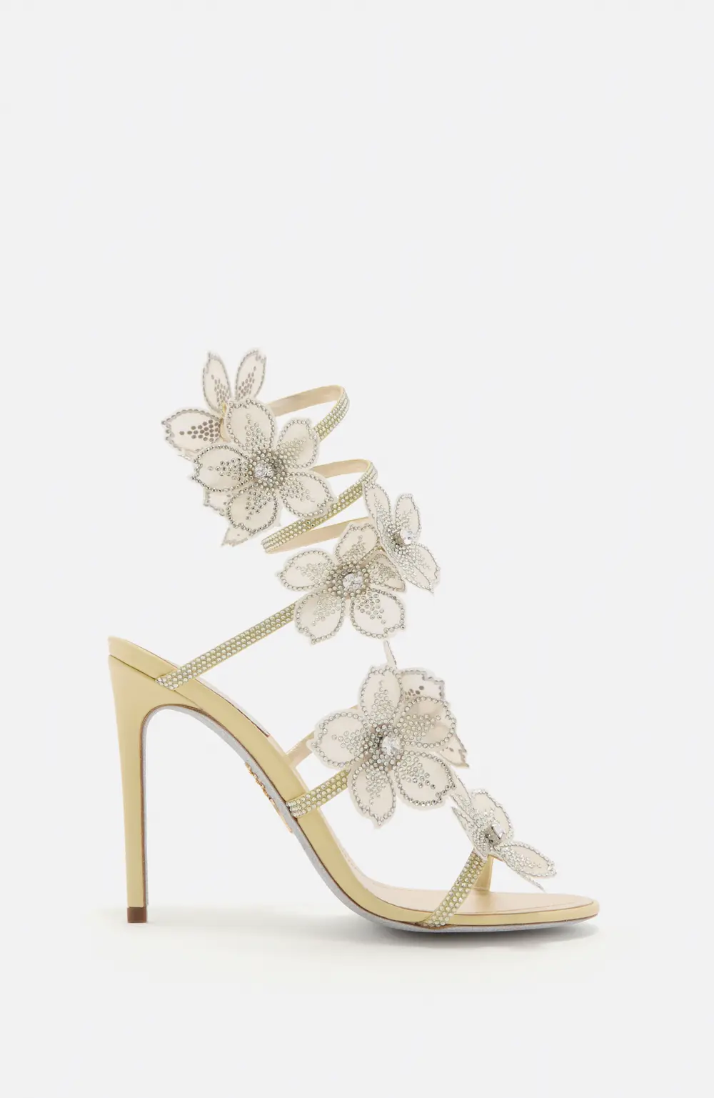 Rene Caovilla PEACH FLOWER BUTTER YELLOW SANDAL 105