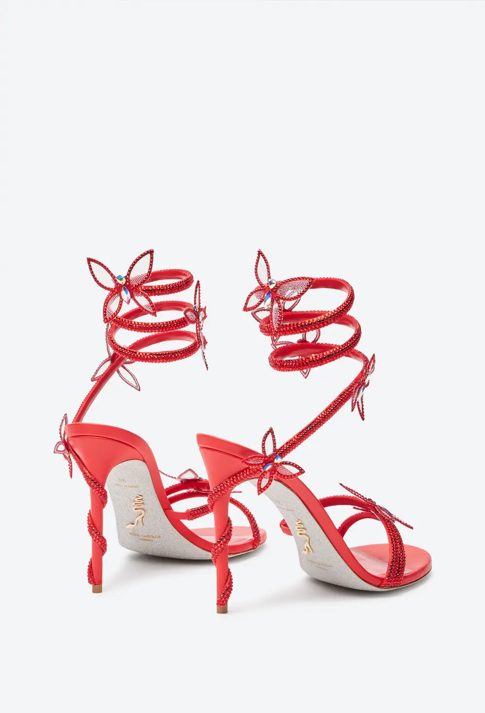 Rene Caovilla Margot Red Butterfly Sandal 105