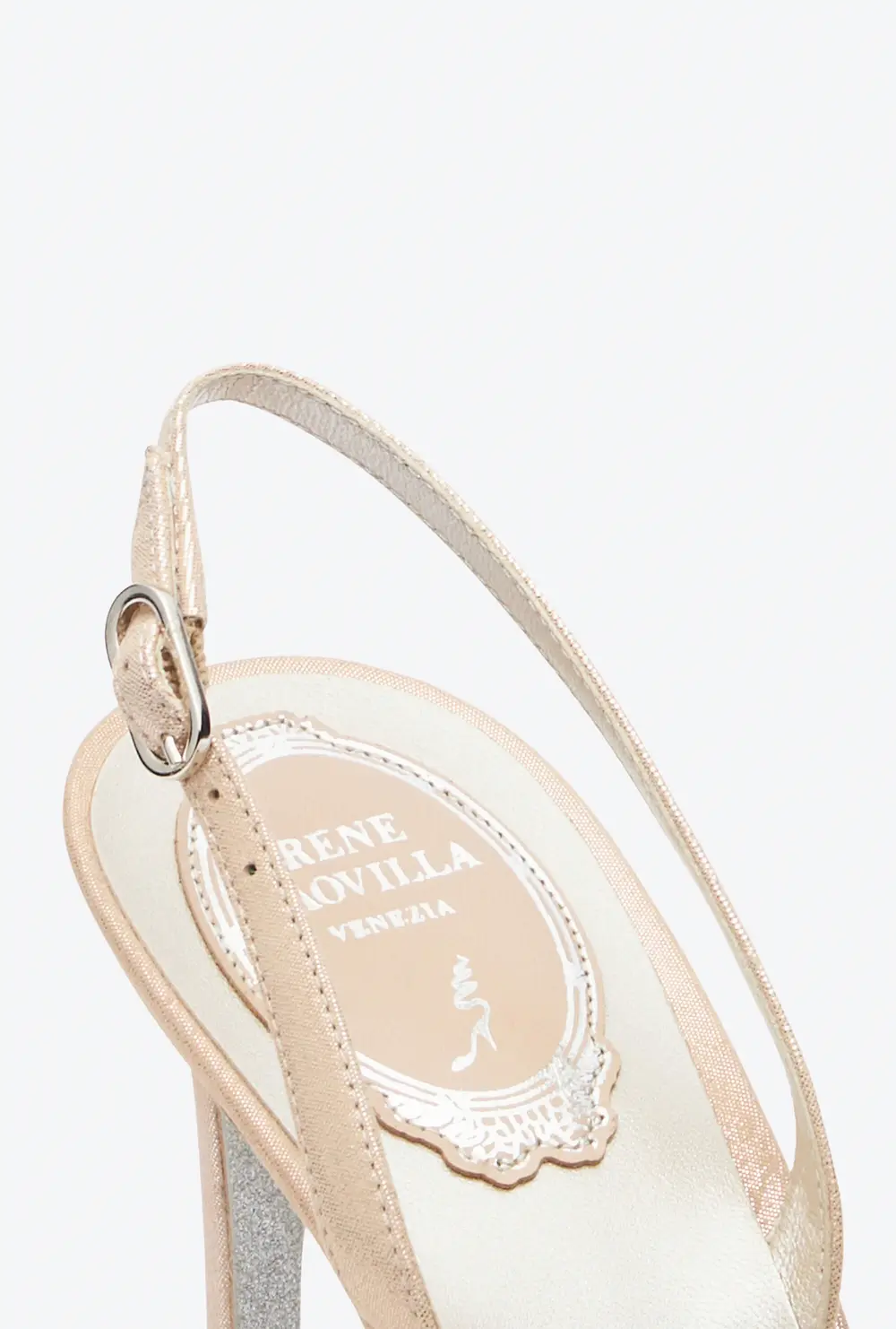 Rene Caovilla Cinderella Honey Slingback With Crystals 80
