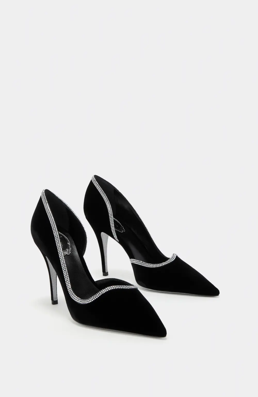 Rene Caovilla ONDA BLACK VELVET PUMP 100