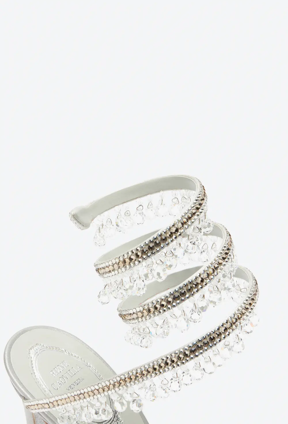 Rene Caovilla CHANDELIER SILVER SANDAL 105