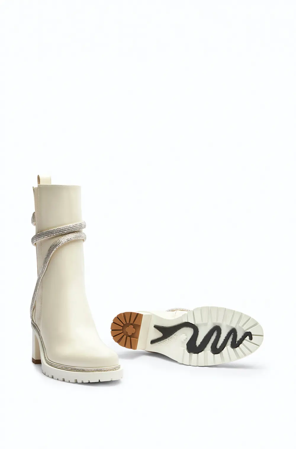 Rene Caovilla Cleo Crystal Ivory Bootie 60