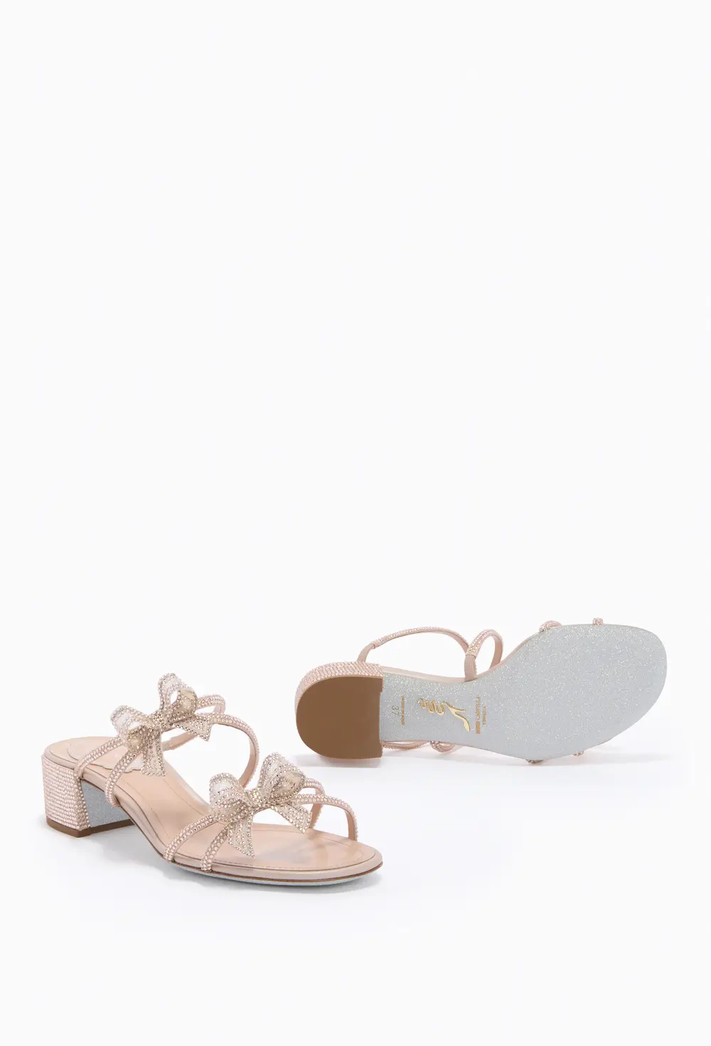 Rene Caovilla RIBBON NUDE MULE 40