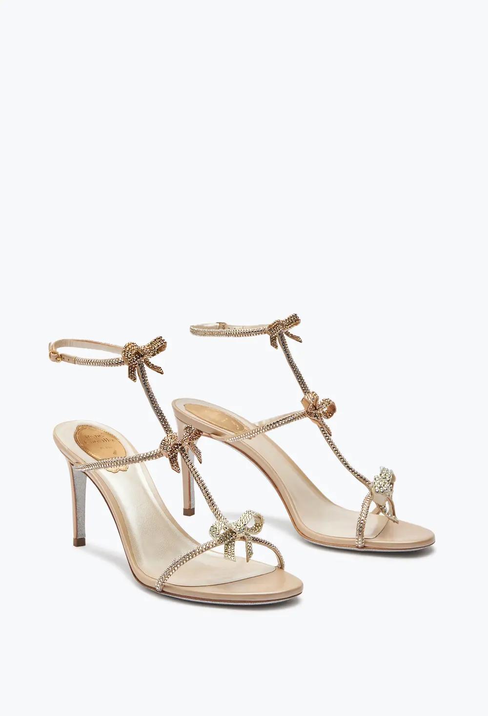 Rene Caovilla Caterina Gold Sandal 80