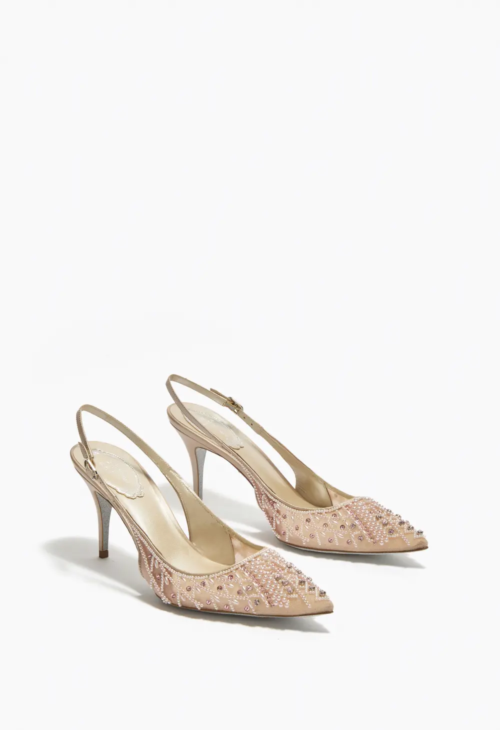 Rene Caovilla LOVELY POWDER PINK SLINGBACK 80