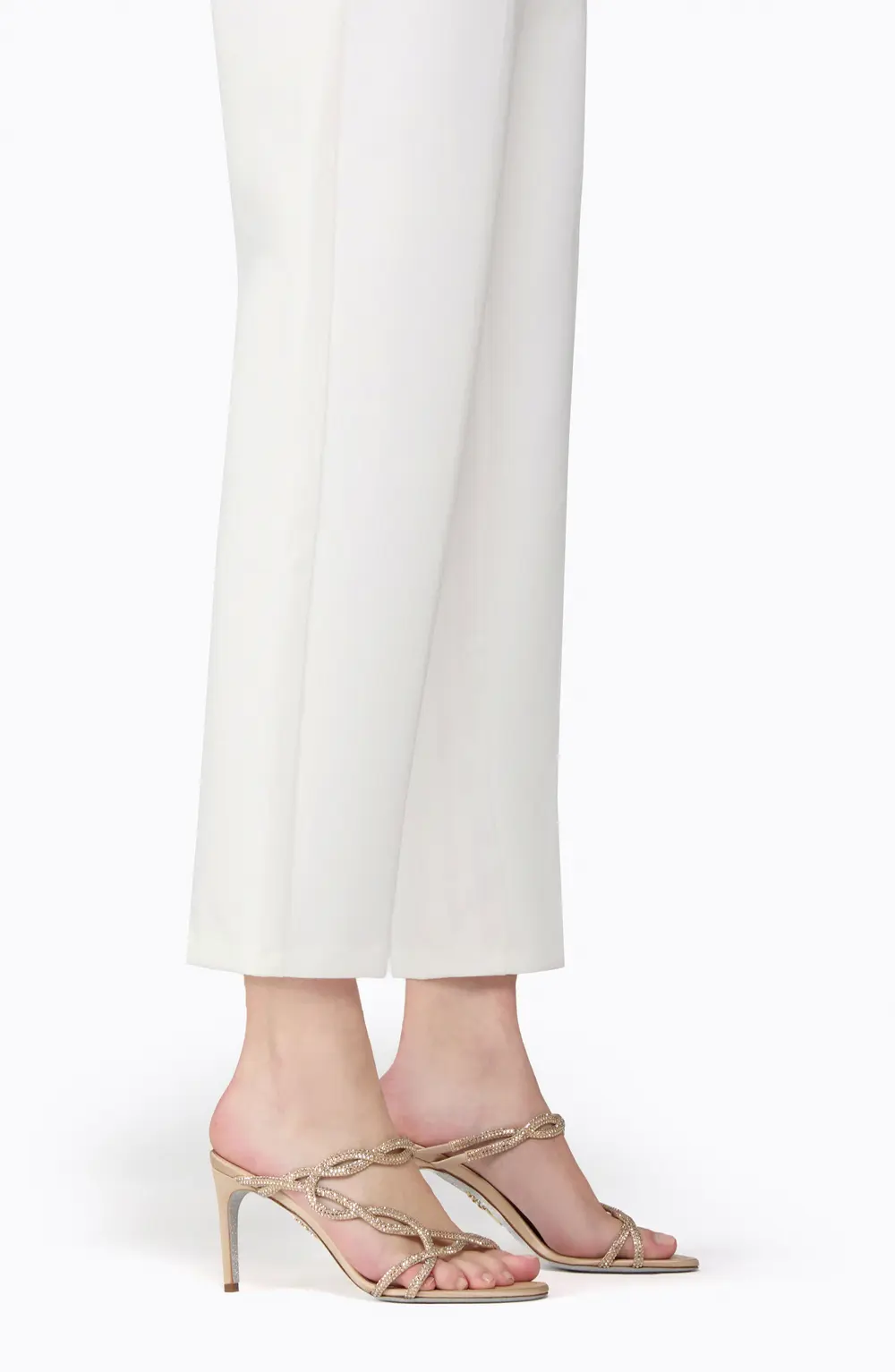 Rene Caovilla BRAID CHAMPAGNE MULE 80