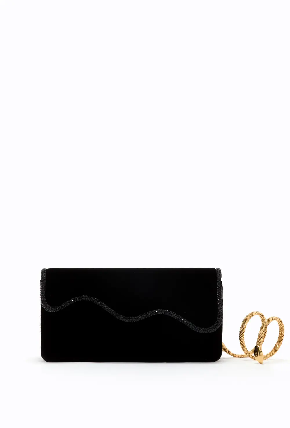 Rene Caovilla ONDA BLACK VELVET CLUTCH