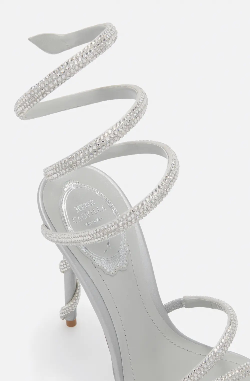 Rene Caovilla MARGOT PEARL GREY PLATFORM SANDAL 120