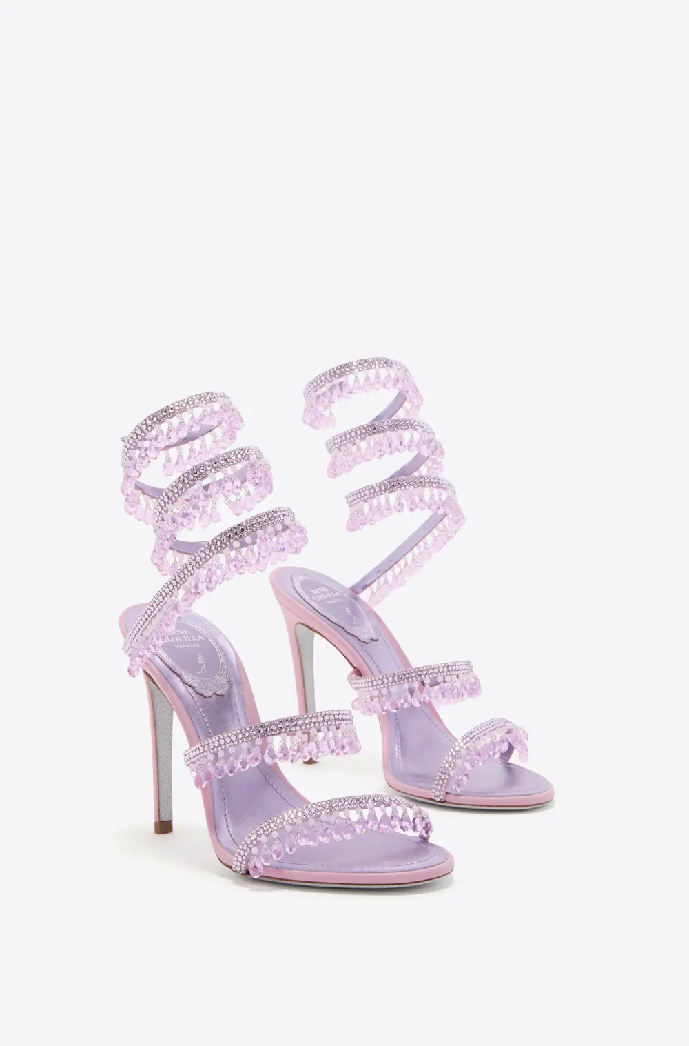Rene Caovilla CHANDELIER METALLIC LILAC SANDAL 105