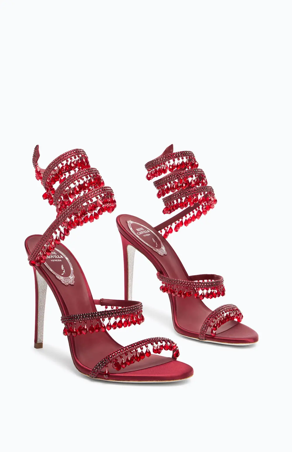Rene Caovilla CHANDELIER BURGUNDY SANDAL 105