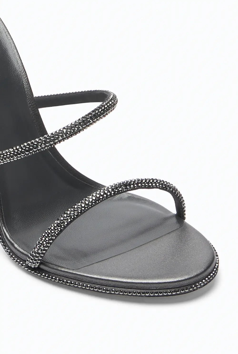 Rene Caovilla Cleo Anthracite Sandal With Crystals 105
