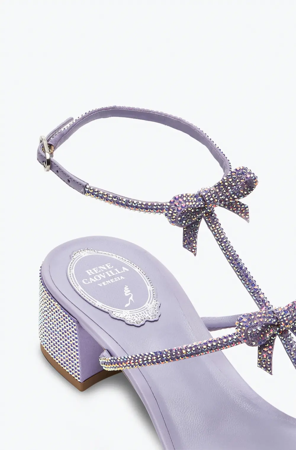 Rene Caovilla Caterina Lilac Sandal With Crystals 35