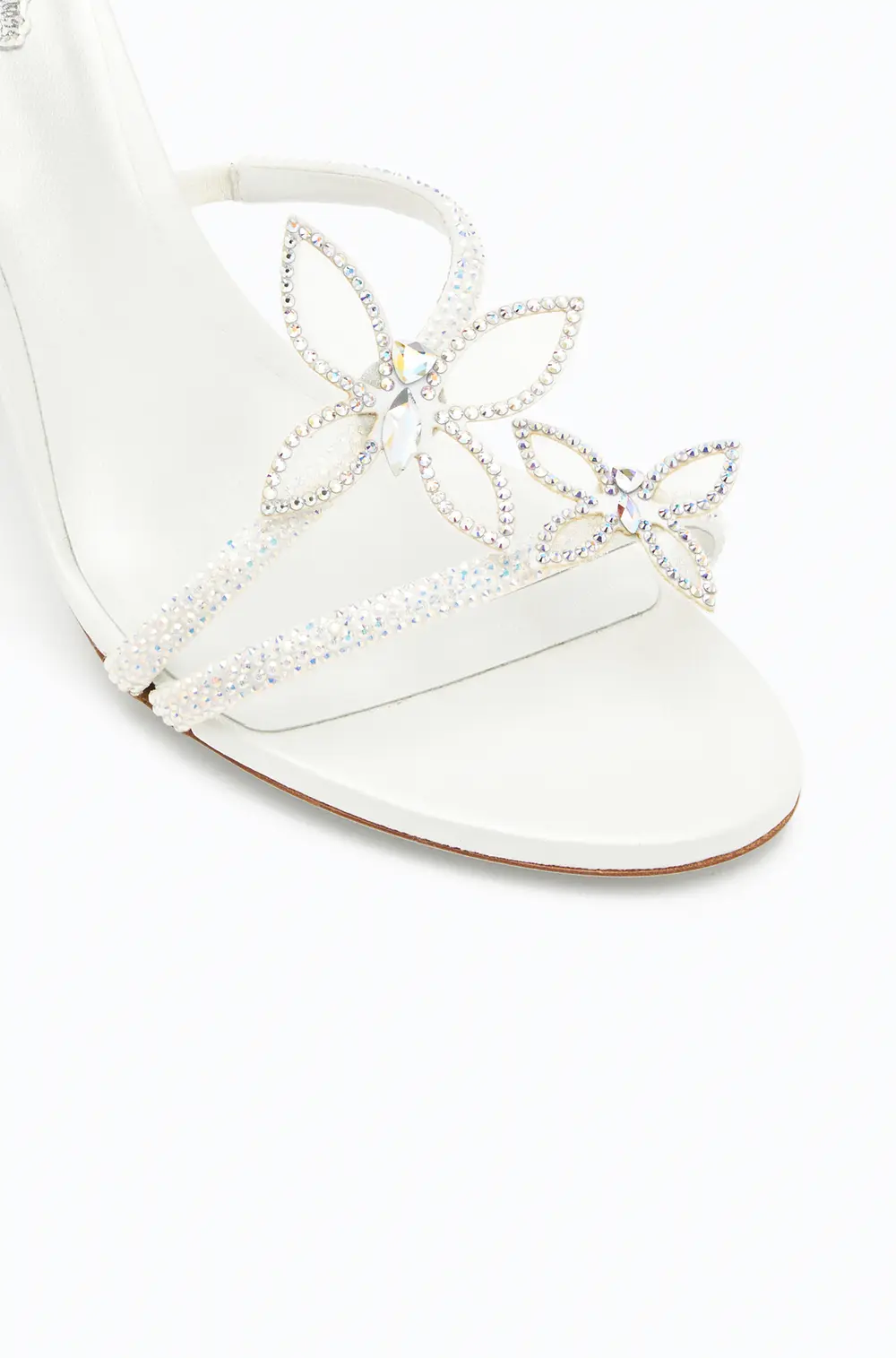 Rene Caovilla Margot white sandal with butterflies 80