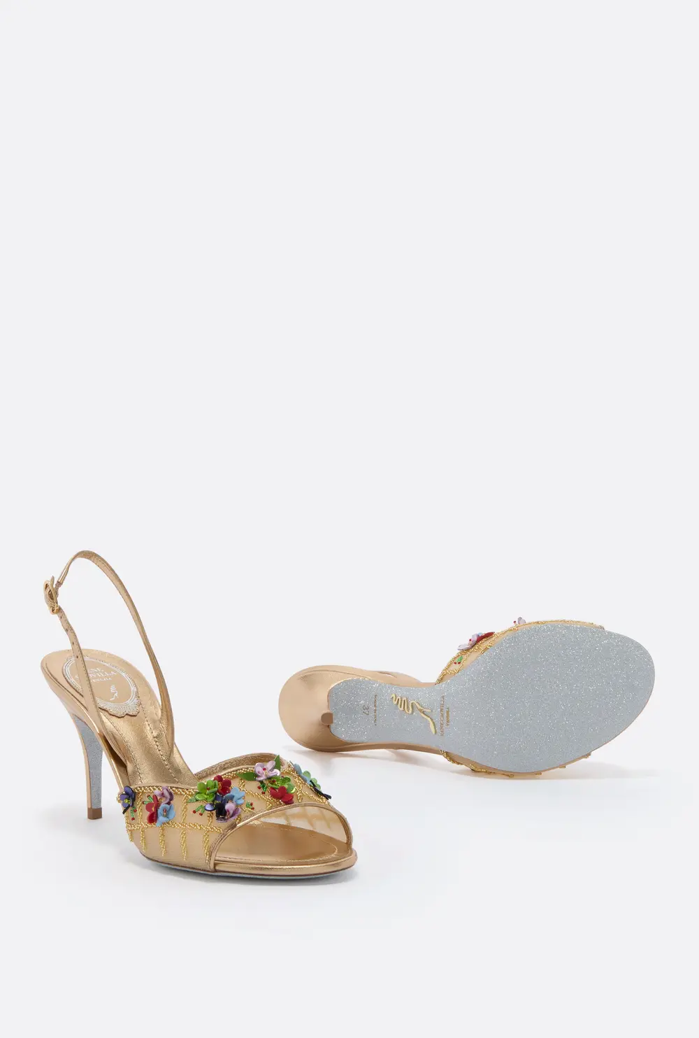 Rene Caovilla FLORA GOLD SANDAL 80