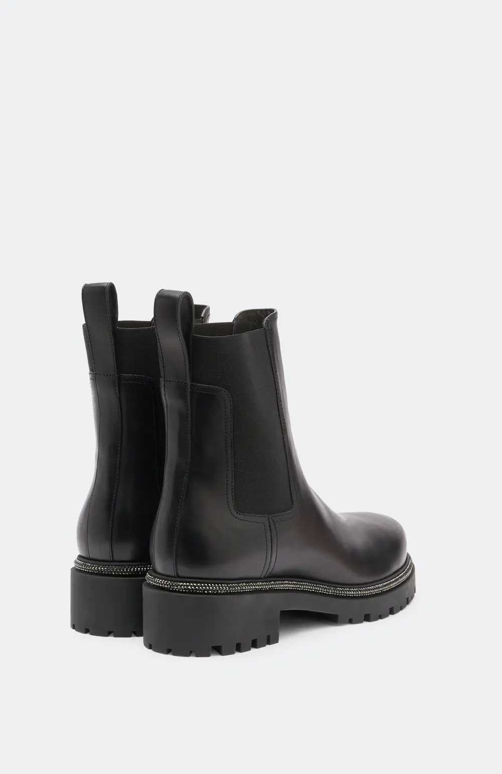 Rene Caovilla Black Leather Ankle Boots Bika