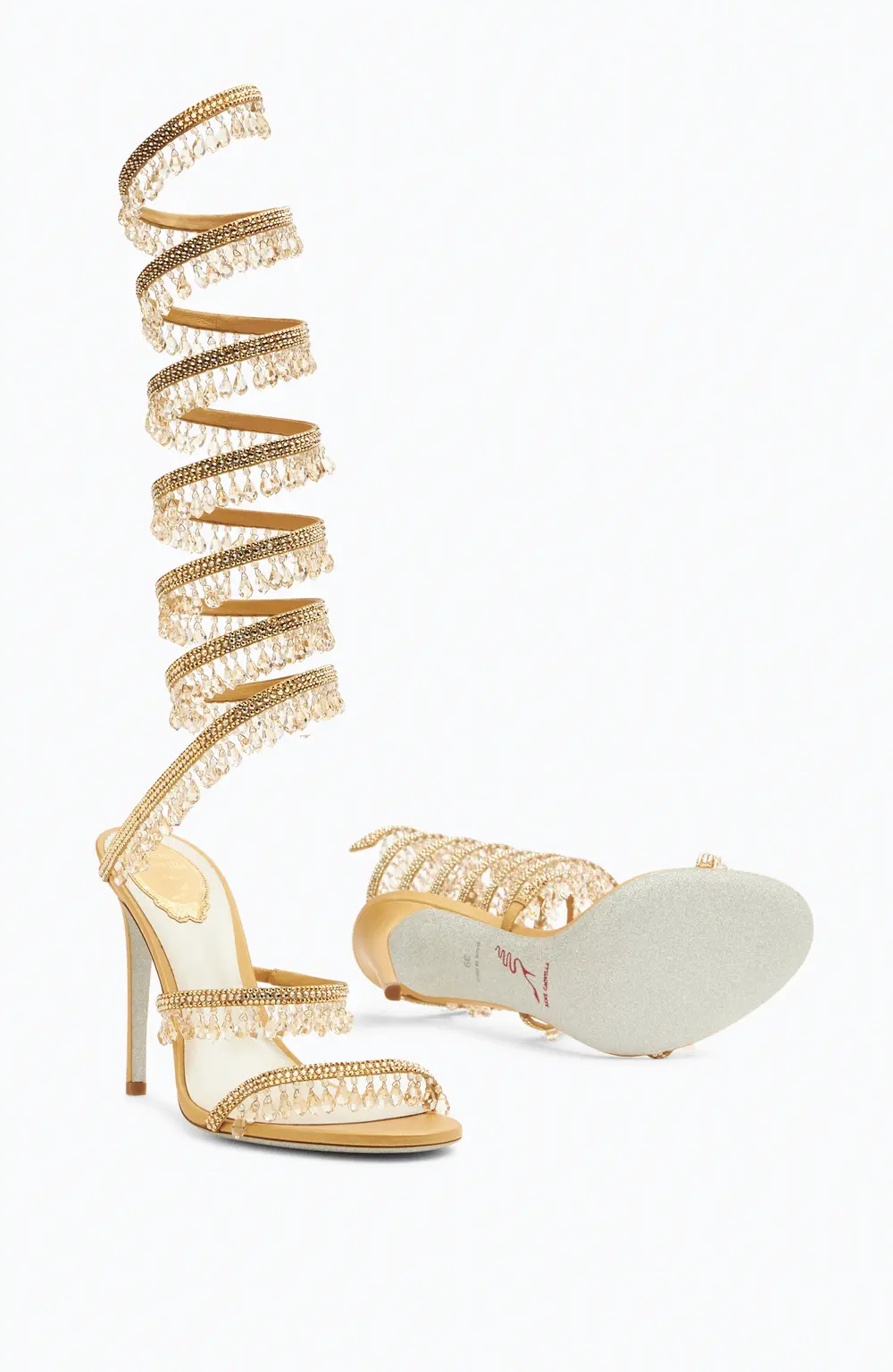 Rene Caovilla SUPER CHANDELIER GOLD SANDAL 105