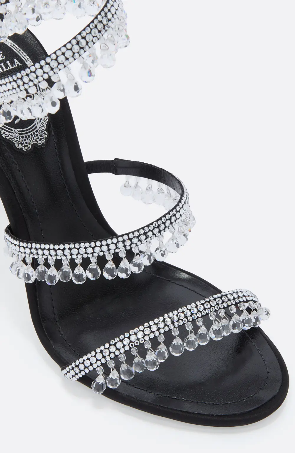 Rene Caovilla CHANDELIER BLACK AND SILVER SANDAL 105