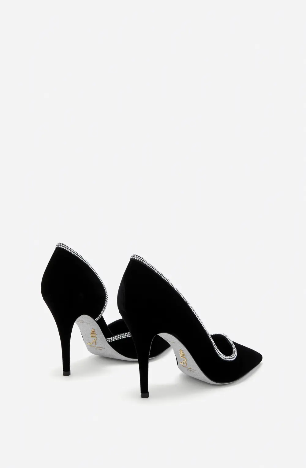 Rene Caovilla ONDA BLACK VELVET PUMP 100