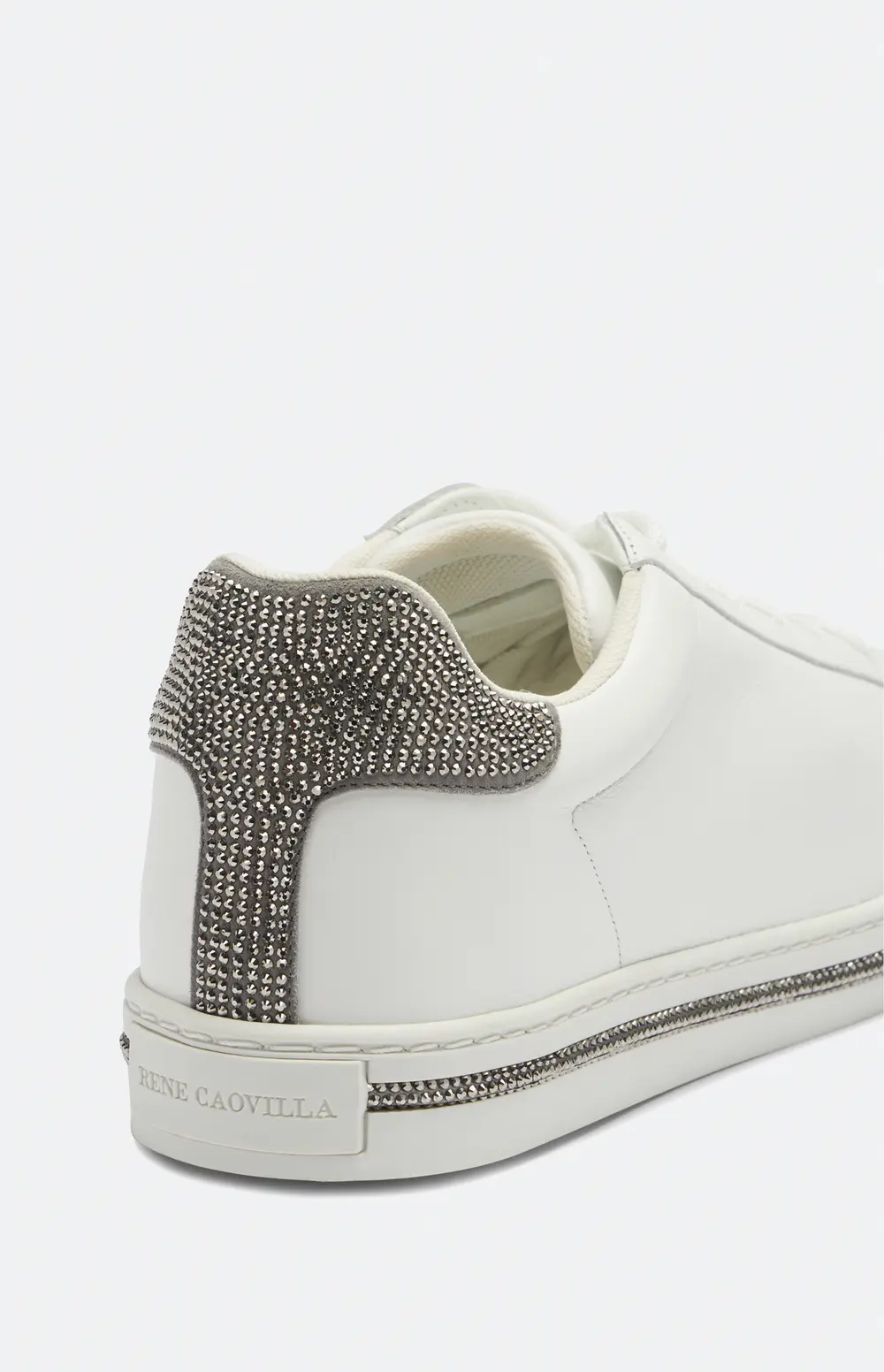 Rene Caovilla Xtra Crystal White Silver Sneakers 15
