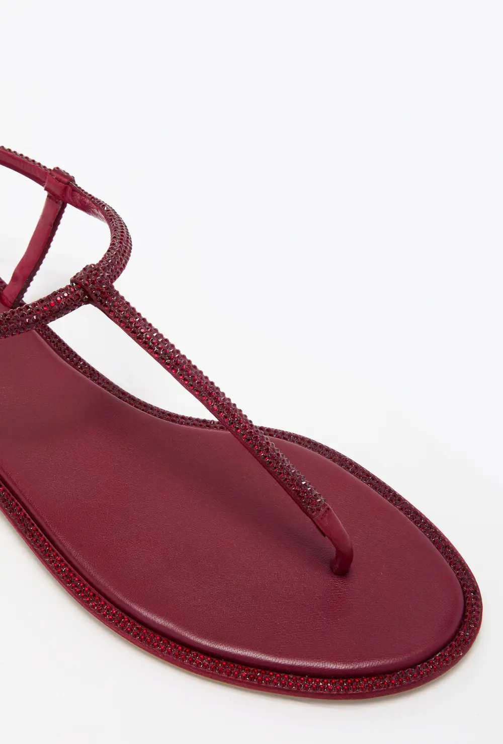 Rene Caovilla DIANA BURGUNDY SANDAL WITH CRYSTALS 10