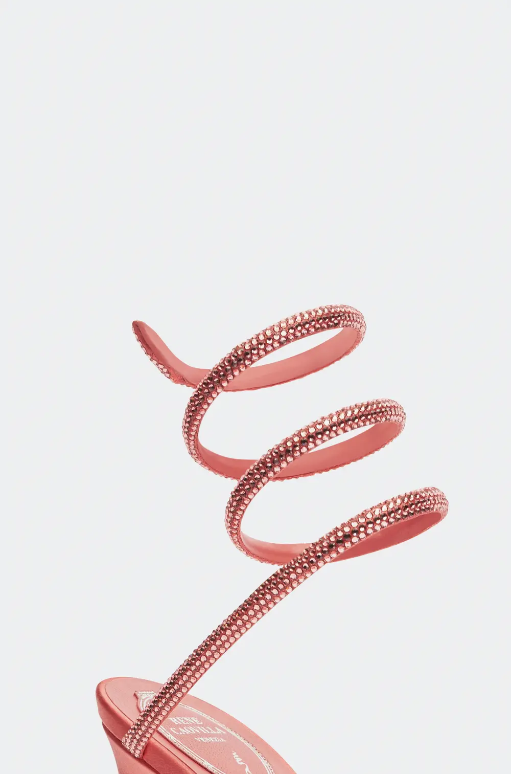 Rene Caovilla Cleo Peach Sandal With Crystals 105