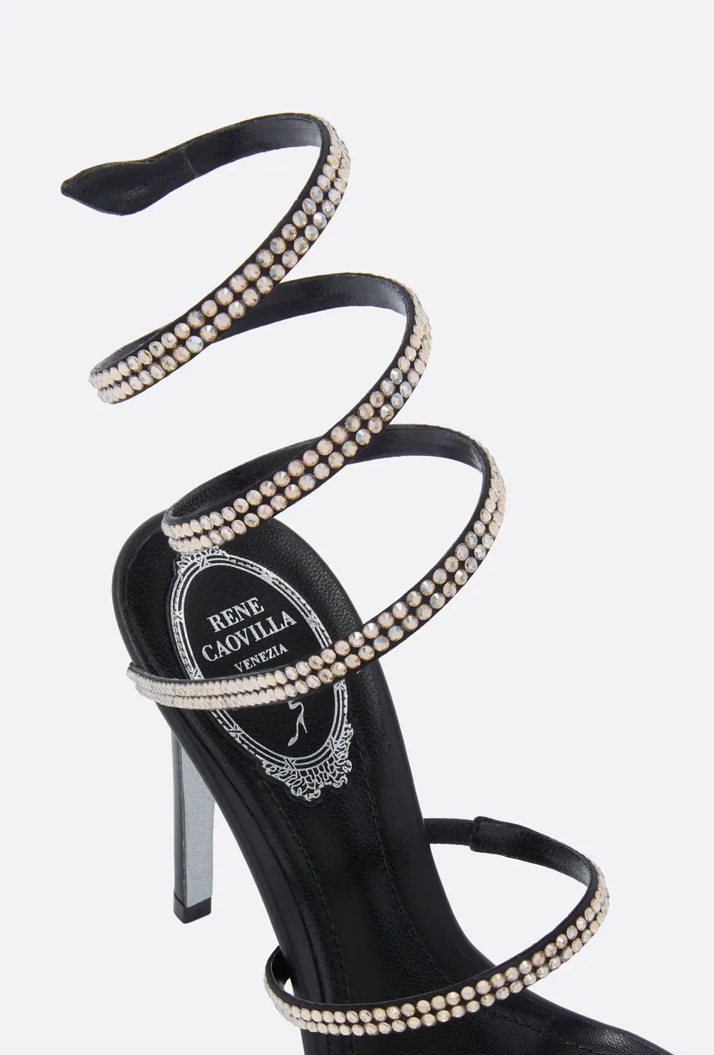 Rene Caovilla CLEO BLACK AND GOLD SANDAL 105
