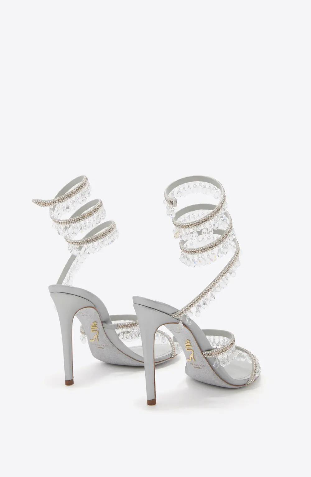 Rene Caovilla CHANDELIER PEARL GREY SANDAL 105