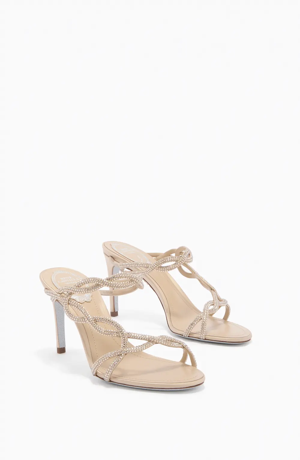 Rene Caovilla BRAID CHAMPAGNE MULE 80