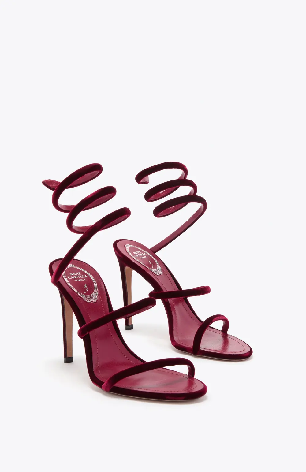 Rene Caovilla CLEO RUBY VELVET SANDAL 105