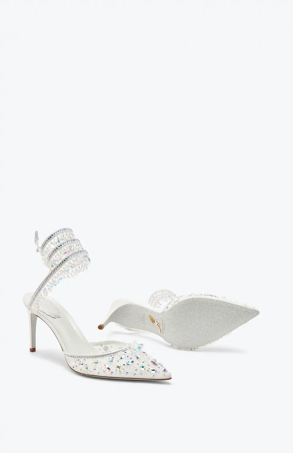 Rene Caovilla Chandelier White Pump 80